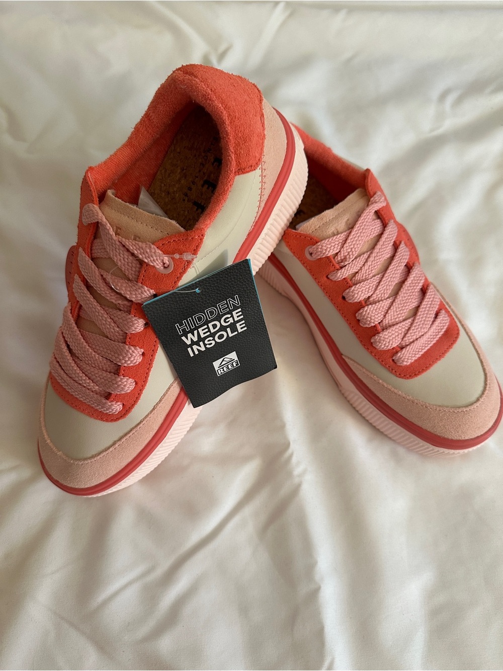 Reef Lay Day Lift Sneakers Pink & Red Size 8.5 NIB